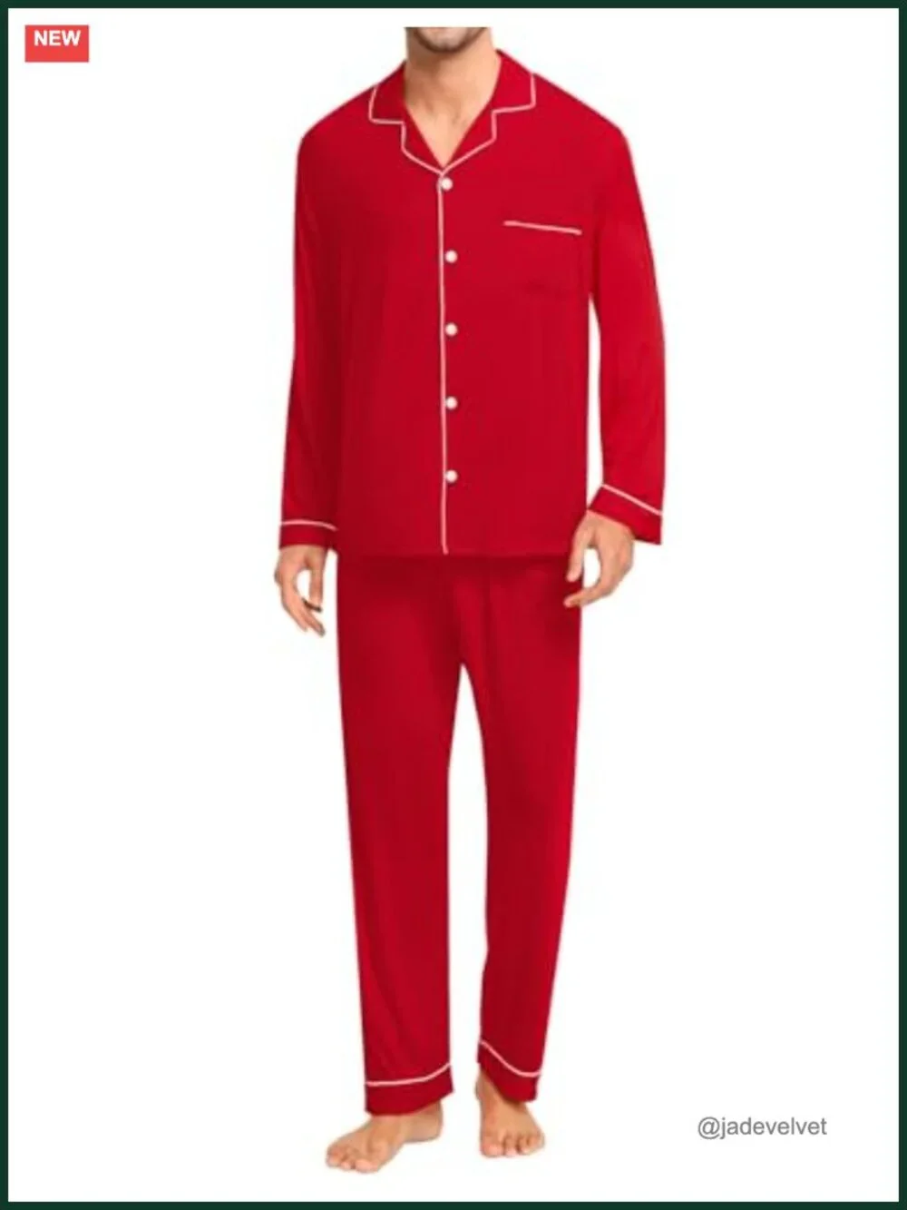 Men Pajama Set Comfy Modal Pjs Long Sleeve Button Down Sleepwear 2 Piece Lounge